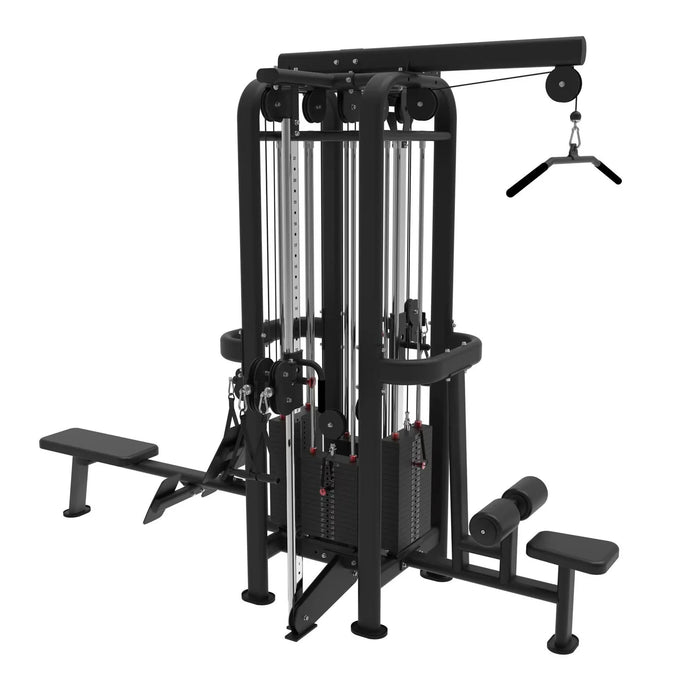 4 Stack Megatron Standard Jungle Gym - 2 Colors - Muscle D Fitness - Low Row, Lat Pulldown, Single Handle Hi/low Pulley, Double Hi/Low Pulley MDM-4R MT-SJG4-B