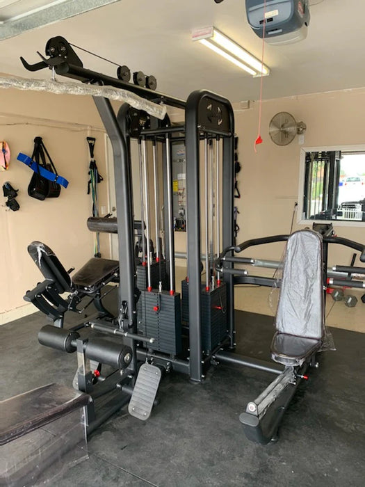 4 Stack Megatron Compact Multi-Gym - Muscle D Fitness - Space Saving - leg Extension, Leg Curl, Lat Pull, Low Row, Multi-Press Megatron Multi-Function Equipment  Multi-Gym / Jungle Gym MT-MG4