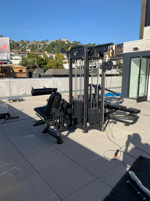 4 Stack Megatron Compact Multi-Gym - Muscle D Fitness - Space Saving - leg Extension, Leg Curl, Lat Pull, Low Row, Multi-Press Megatron Multi-Function Equipment  Multi-Gym / Jungle Gym MT-MG4