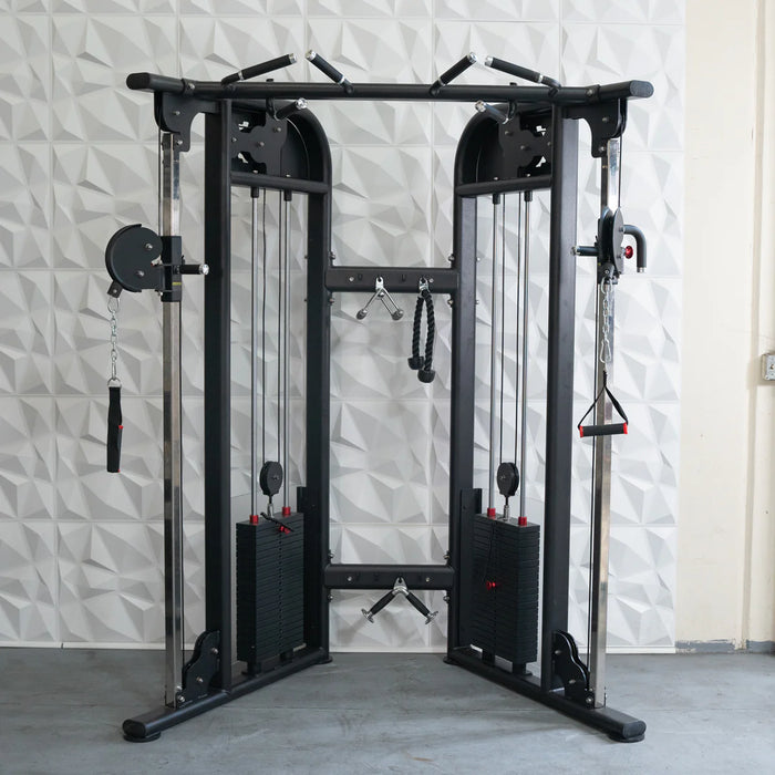 Megatron Dual Adjustable Pulley (95" height BLACK) - Muscle D Fitness - Functional Pull-Up Bar - Adjustable Height - Selectorized Weight Adjustment -MT-DAP95-B