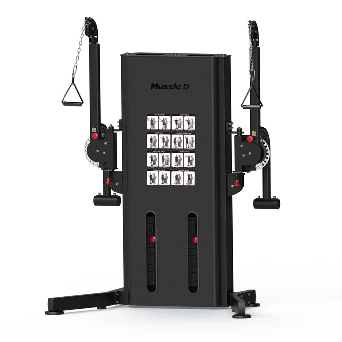 Megatron Multi-Functional Trainer - Muscle D Fitness - Selectorized Weight Adjustment - Adjustable Arms - Single Handle Attachments MT-MFT