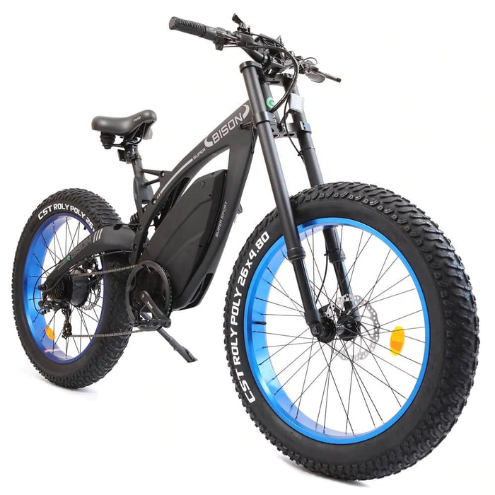 Ecotric 48V/17.6AH/1000W Big Fat Tire Electric Mountain Bike BISON26-BL