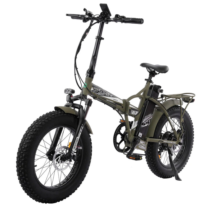 Ecotric 48V Fat Tire Portable and Folding Electric Bike with color LCD display FAT20850C