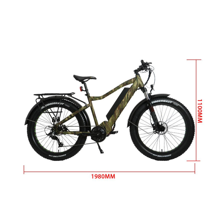Eunorau 48V1000W All Terrain Suspension Fat Tire Electric Mountain Bike Electric Hunting/Fishing Bike Fat-HD