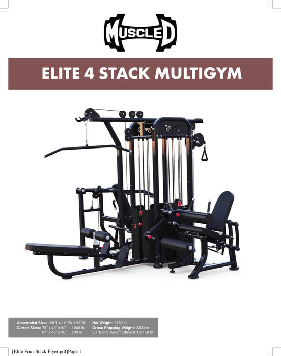 Muscle D 4 Stack Multi Gym Black Frame MDM-4SCB