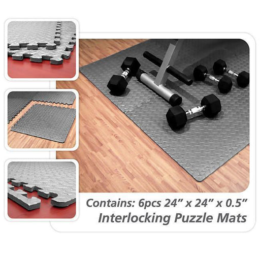 Element Fitness Interlocking Floor Mats 24"x 24"x 1/2" E-2536 - Cardio Nation